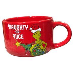 Dr Seuss The Grinch Naughty Or Nice Ruby Ceramic Christmas Mug Yuletide Gift Cup